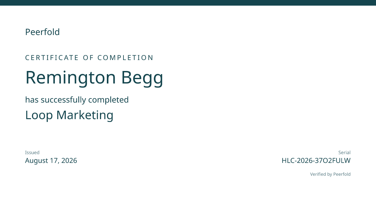 Loop Marketing Certificate